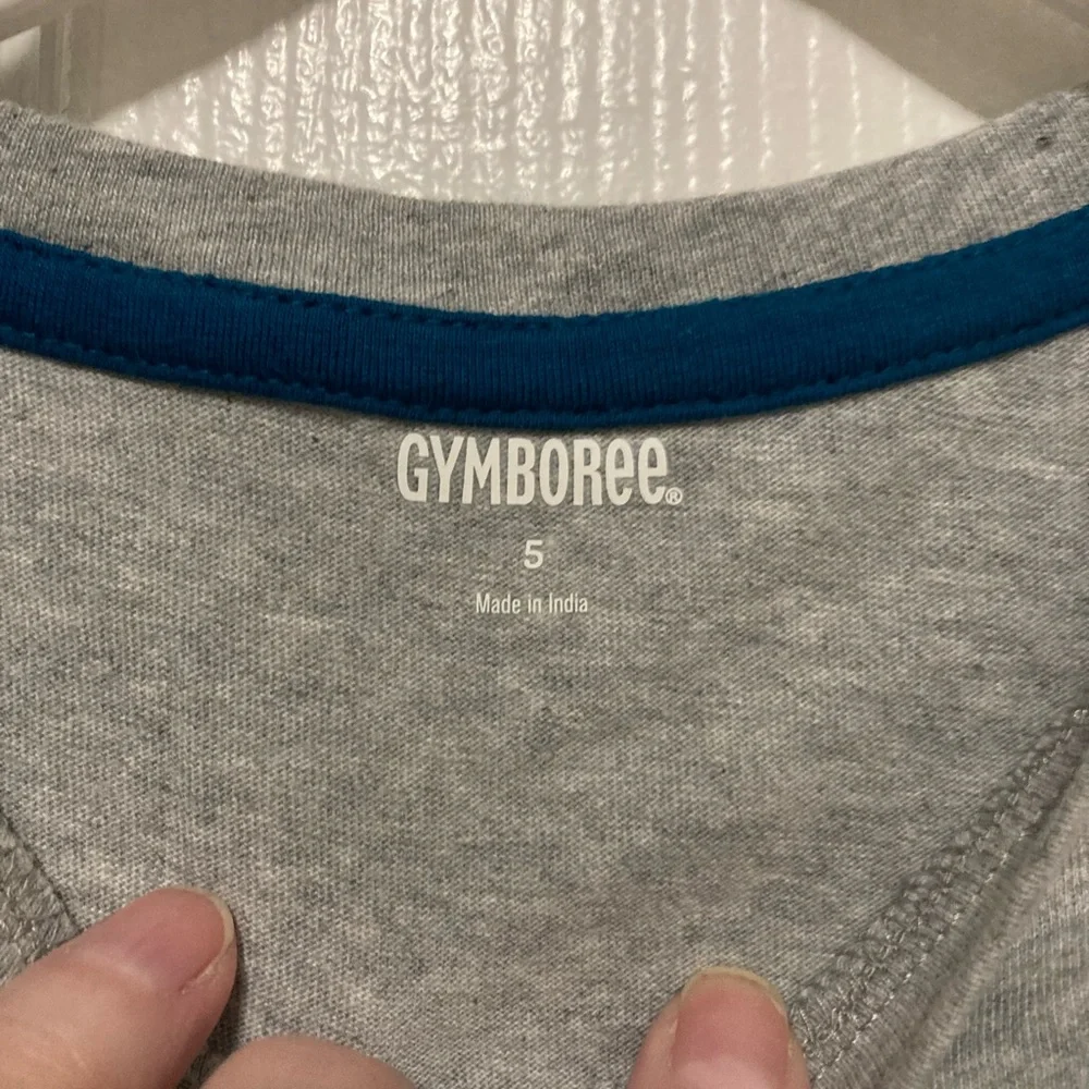 *Gymboree New Gray 3D Embroidered Birds Long Sleeve Kids-Size 5 Shirt #U